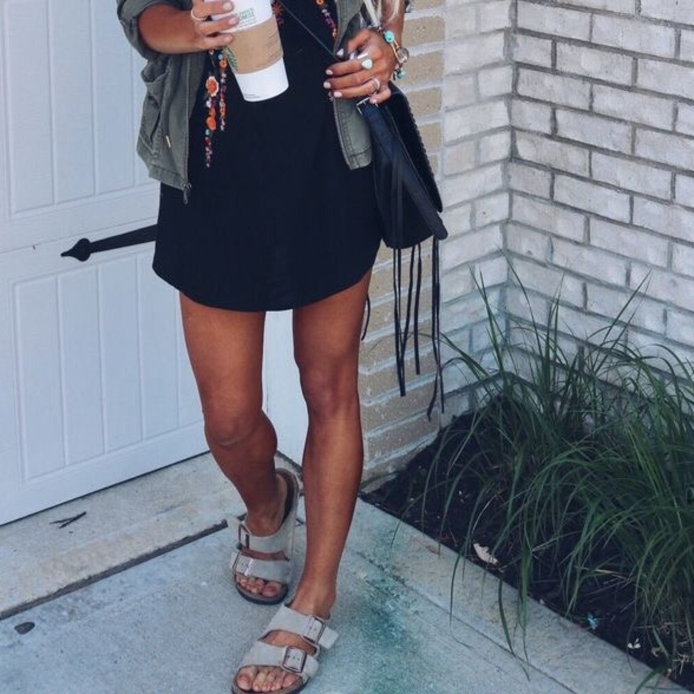 LAST 1🌵 graystrappy buckle slide on sandals brown - Picture 5 of 6